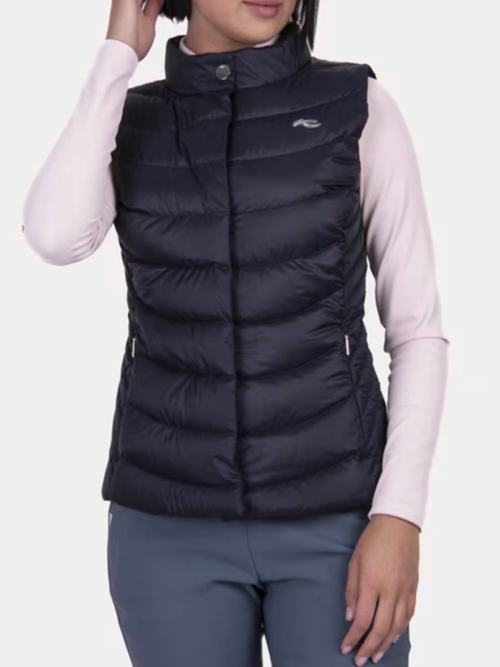 NWOT - Kjus Women's Upton Down Vest Quilted Puffer Vest in Navy - L
